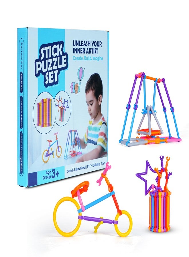 FLYI Smart Sticks Puzzle Toys for Kids, Colorful Stick Building Blocks, Smart Stick Game for All Ages, Plastic Puzzle Building Blocks Sets Educational Construction Toy for Kids(Multicolor) - 175 Piece - Image 1